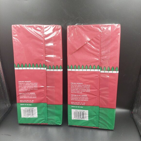 2 Vintage NIP Christmas Tree Holiday Brite Star Icicles Silver Tinsel Decor - Picture 3 of 5